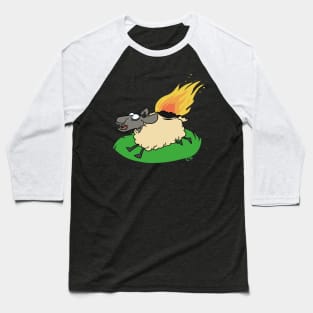 Flaming Sheep (White) Baseball T-Shirt